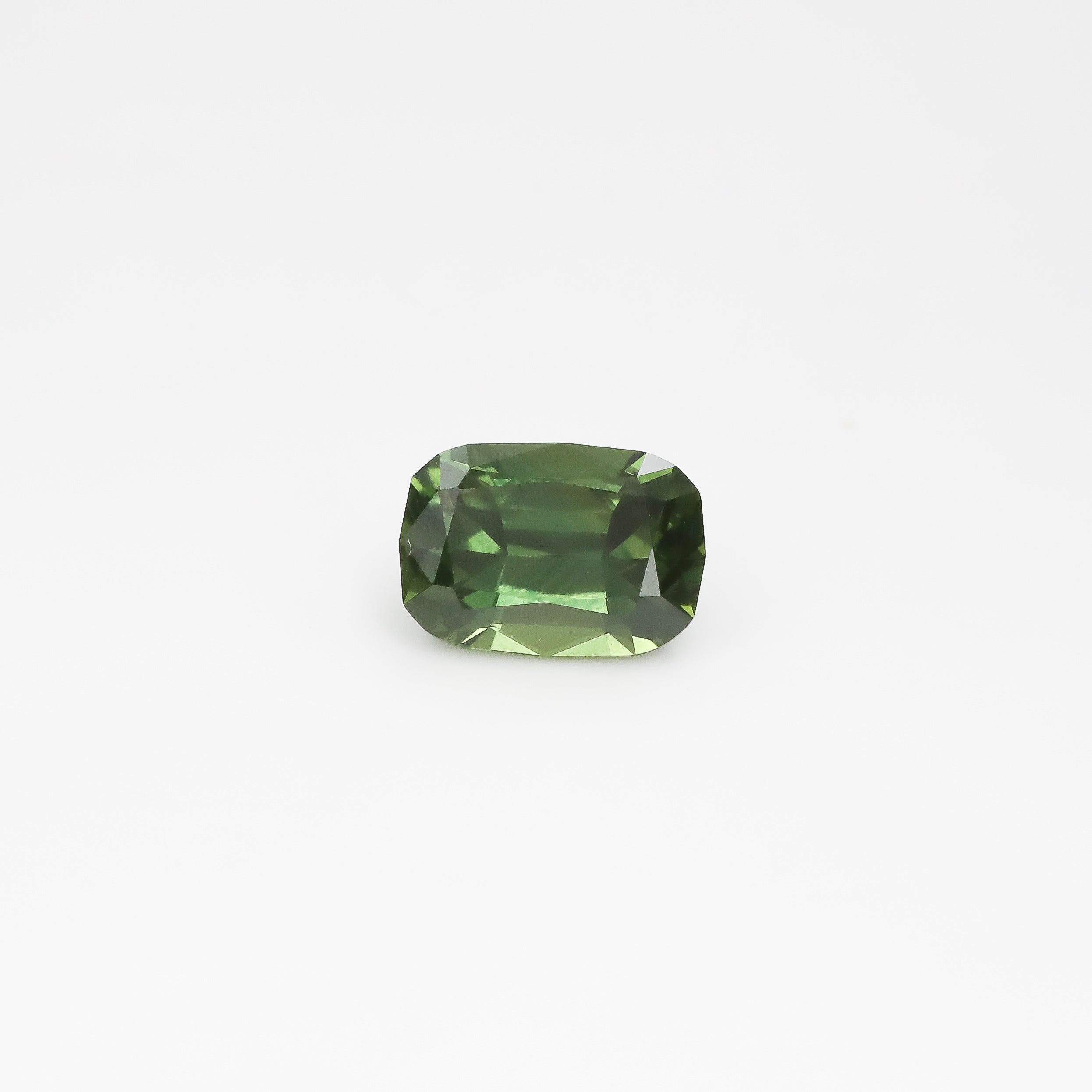 Green Cushion Cut Parti Sapphire 2.68ct Grew & Co