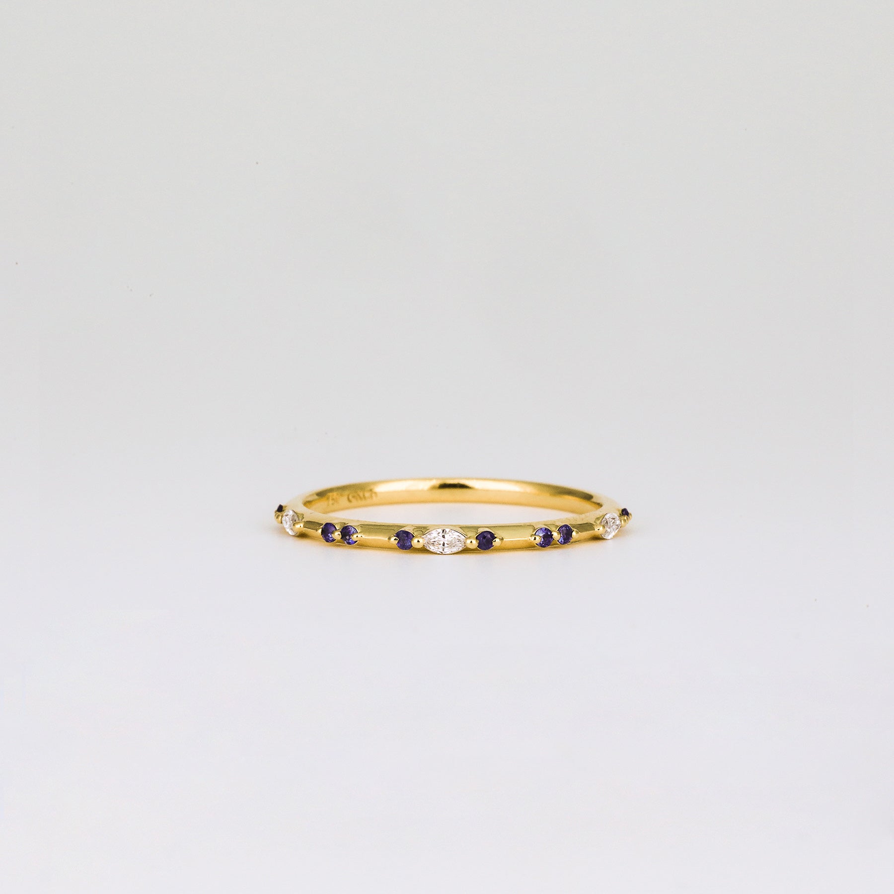 Amelie Coloured Sapphire Wedding Band | Cornflower Blue, Pink, Teal & Tsavorite Garnet