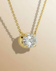 Aaren East-West Oval 0.6ct Lab Diamond Necklace Diamond in Yellow Gold
