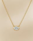 Aaren East-West Oval 0.6ct Lab Diamond Necklace Diamond in Yellow Gold