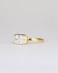 Aaren East-West Radiant Cut 2.01ct Lab Grown Diamond Solitaire Ring in Yellow Gold