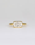 Aaren East-West Radiant Cut 2.01ct Lab Grown Diamond Solitaire Ring in Yellow Gold