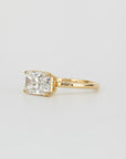 Aaren East-West Radiant Cut 2.38ct Lab Grown Diamond Solitaire Ring in Yellow Gold