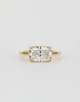 Aaren East-West Radiant Cut 2.38ct Lab Grown Diamond Solitaire Ring in Yellow Gold