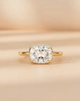 Aaren 2.92ct Cushion Cut Lab-Grown Diamond East-West Solitaire in 18ct Yellow Gold