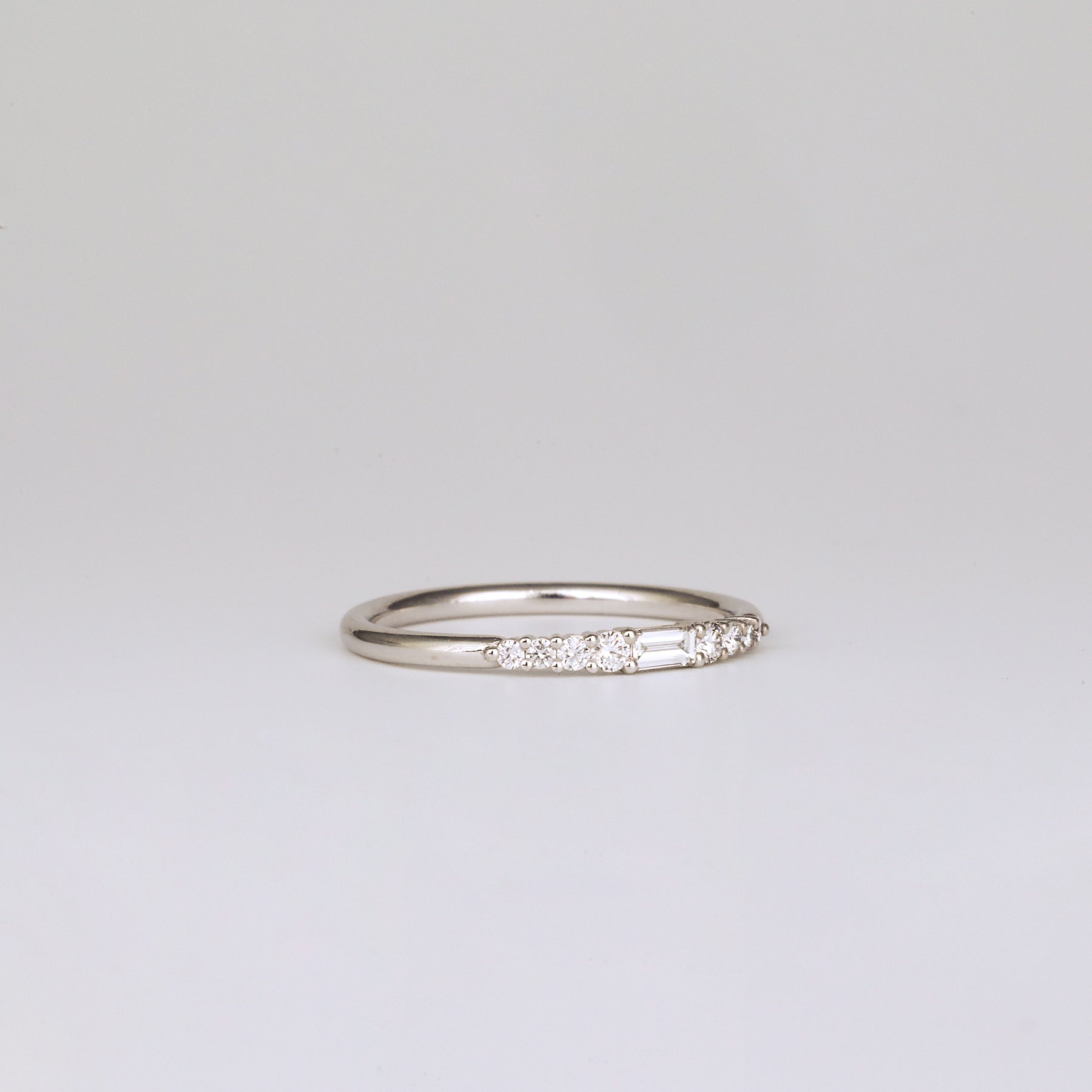 Adaline East-West Baguette and Brilliant Cut Diamonds Wedding Band
