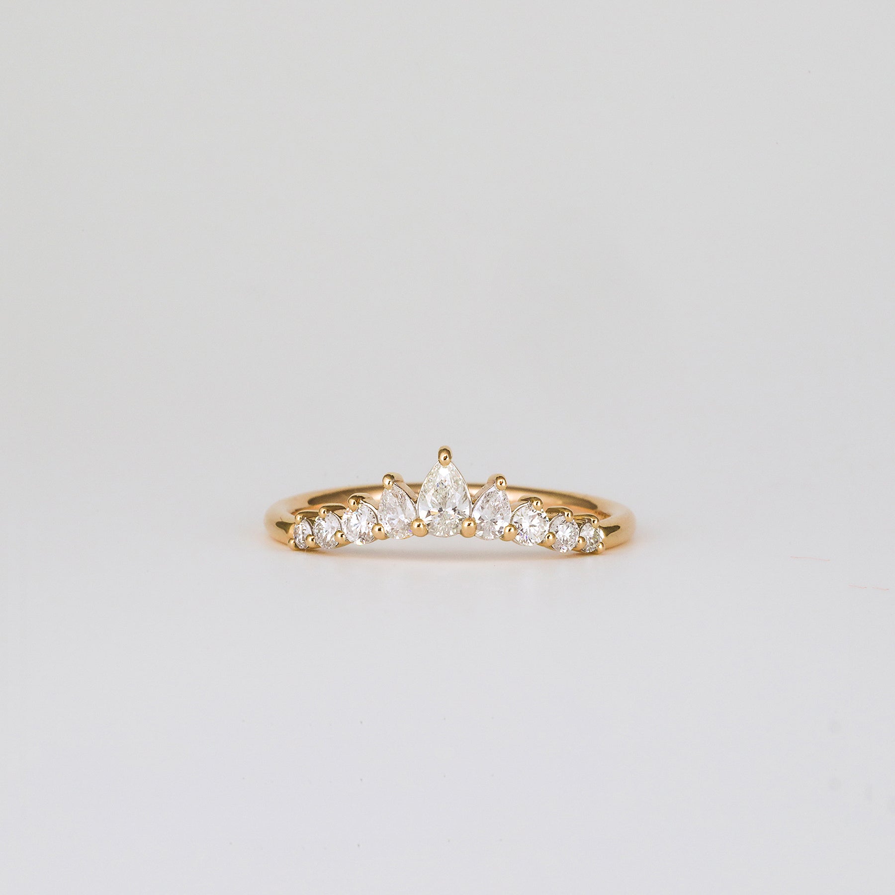 Daphne Pear Curved Diamond Wedding Ring – Grew Co