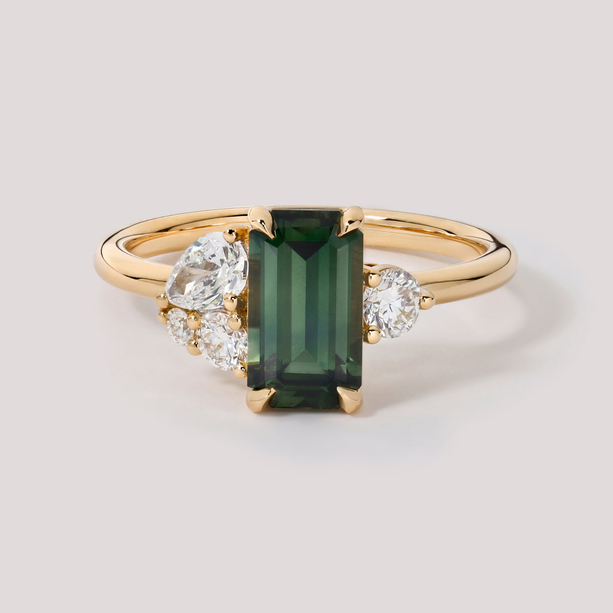 Cluster Emerald Cut Australian Sapphire 2.24ct
