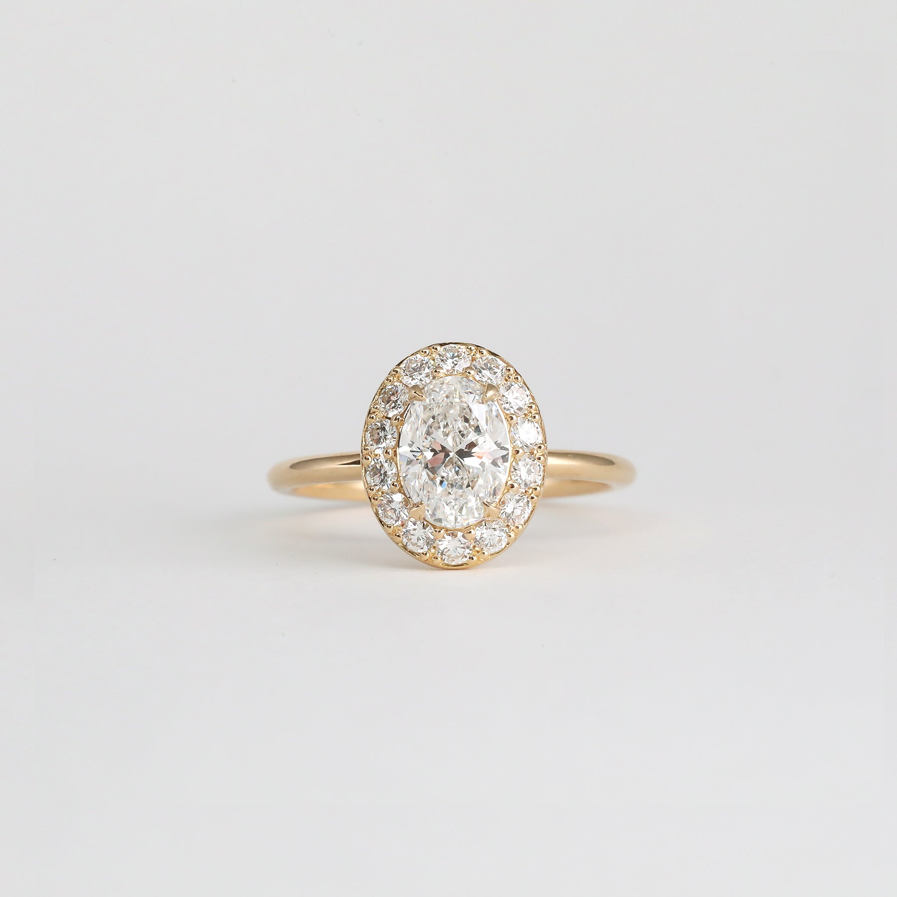 Lola Oval Halo Diamond Engagement Ring – Grew Co