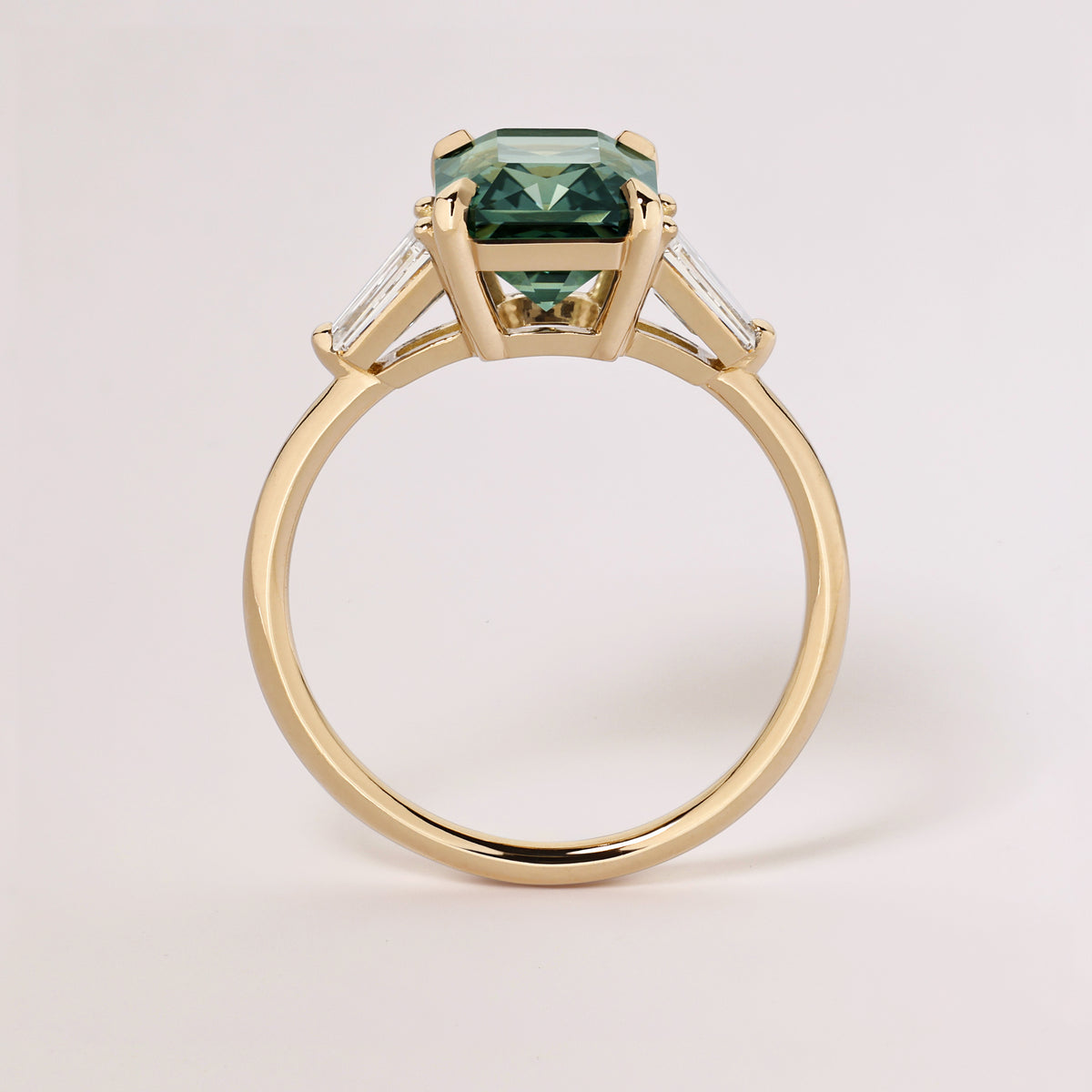 Odessa Emerald Cut 3.98ct Teal Madagascan Sapphire