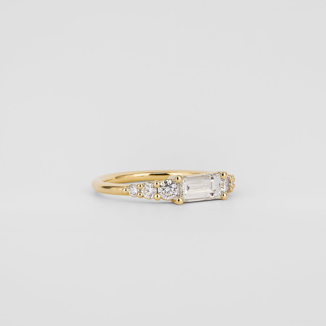 Adaline XL East-West Baguette and Brilliant Cut Diamonds Wedding Band
