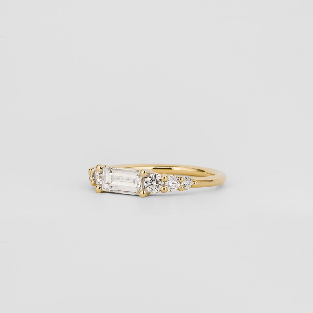 Adaline XL East-West Baguette and Brilliant Cut Diamonds Wedding Band