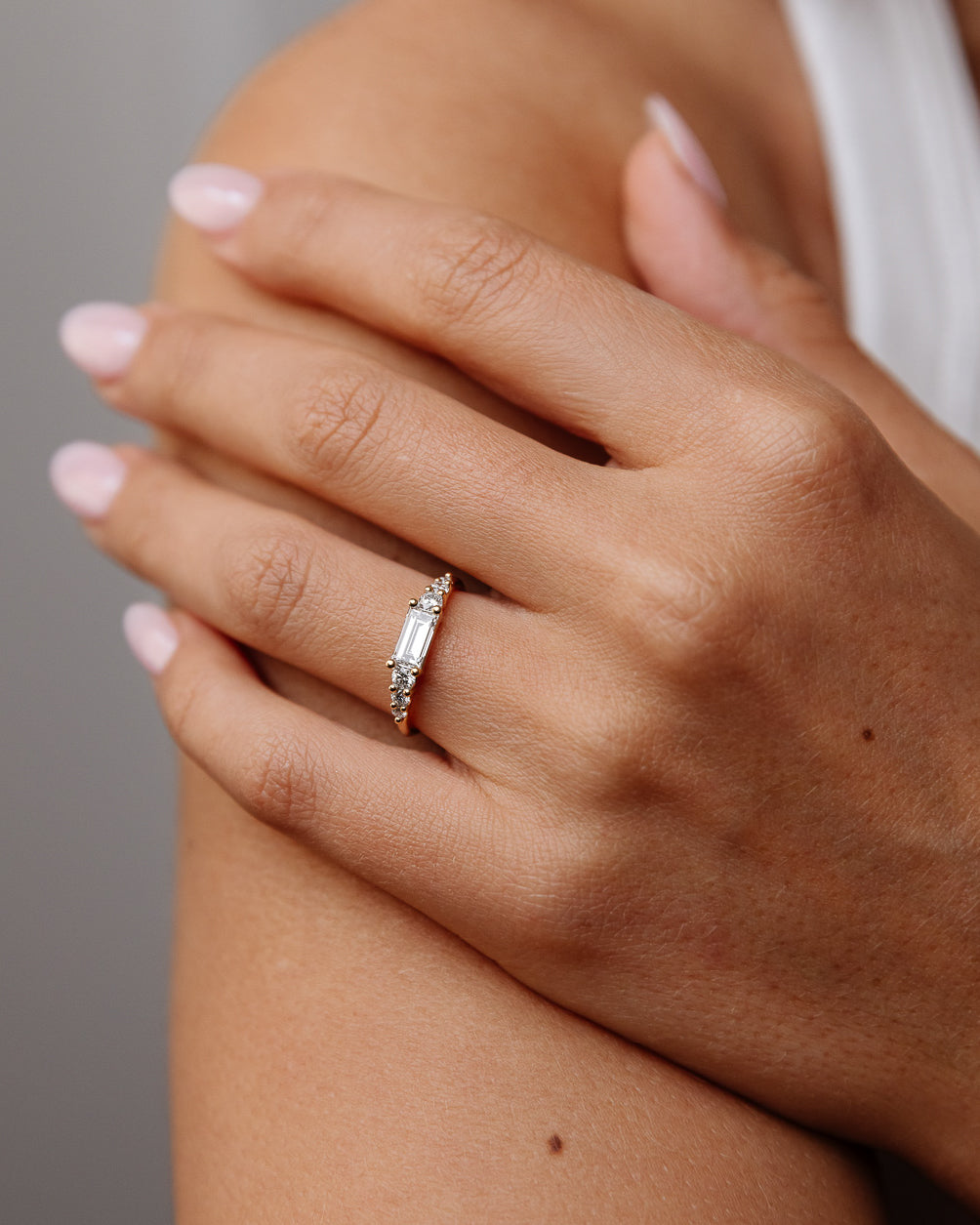 Adaline XL East-West Baguette and Brilliant Cut Diamonds Wedding Band