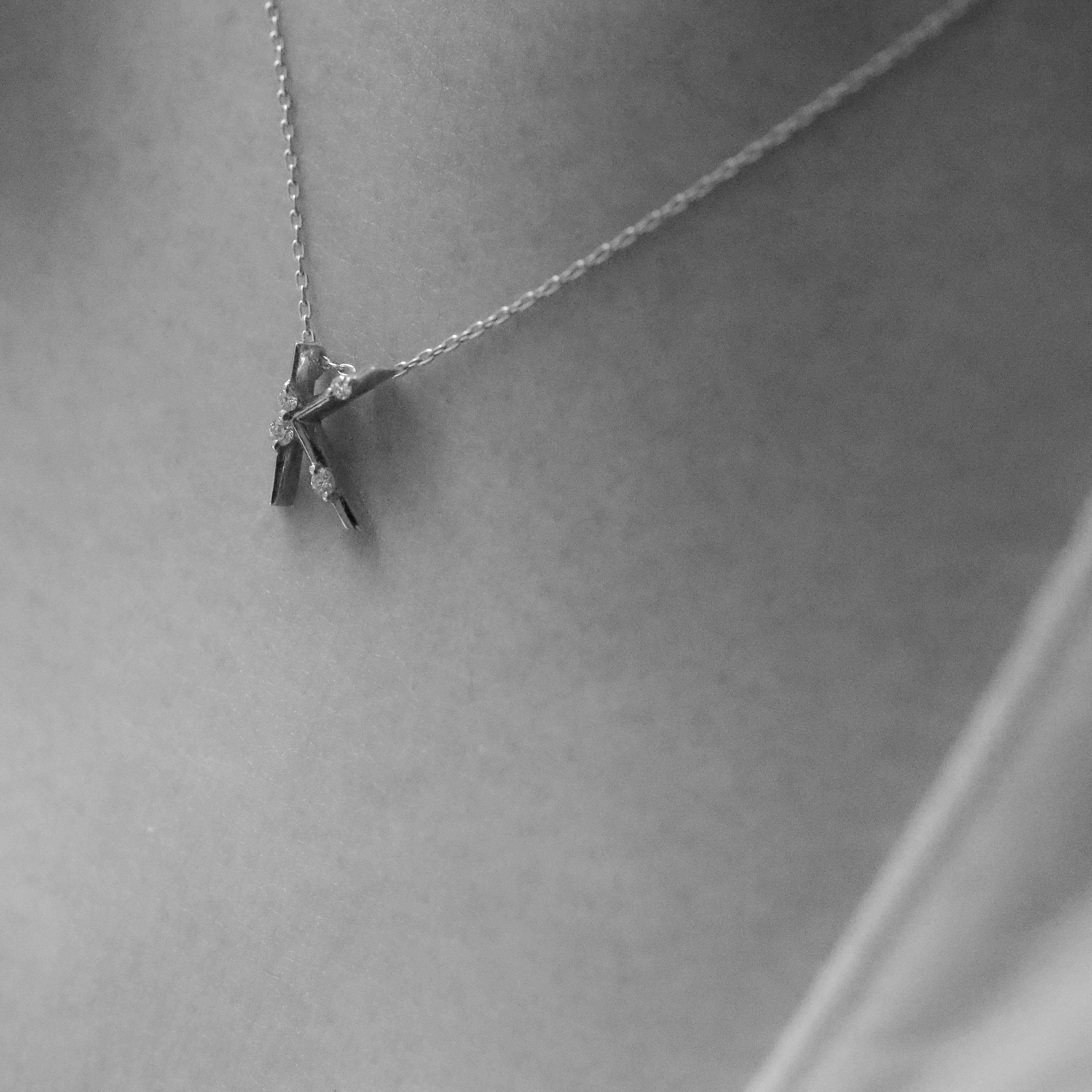Amelie Initial Necklace - Diamond Letter Pendant Personalised Fine Jewellery