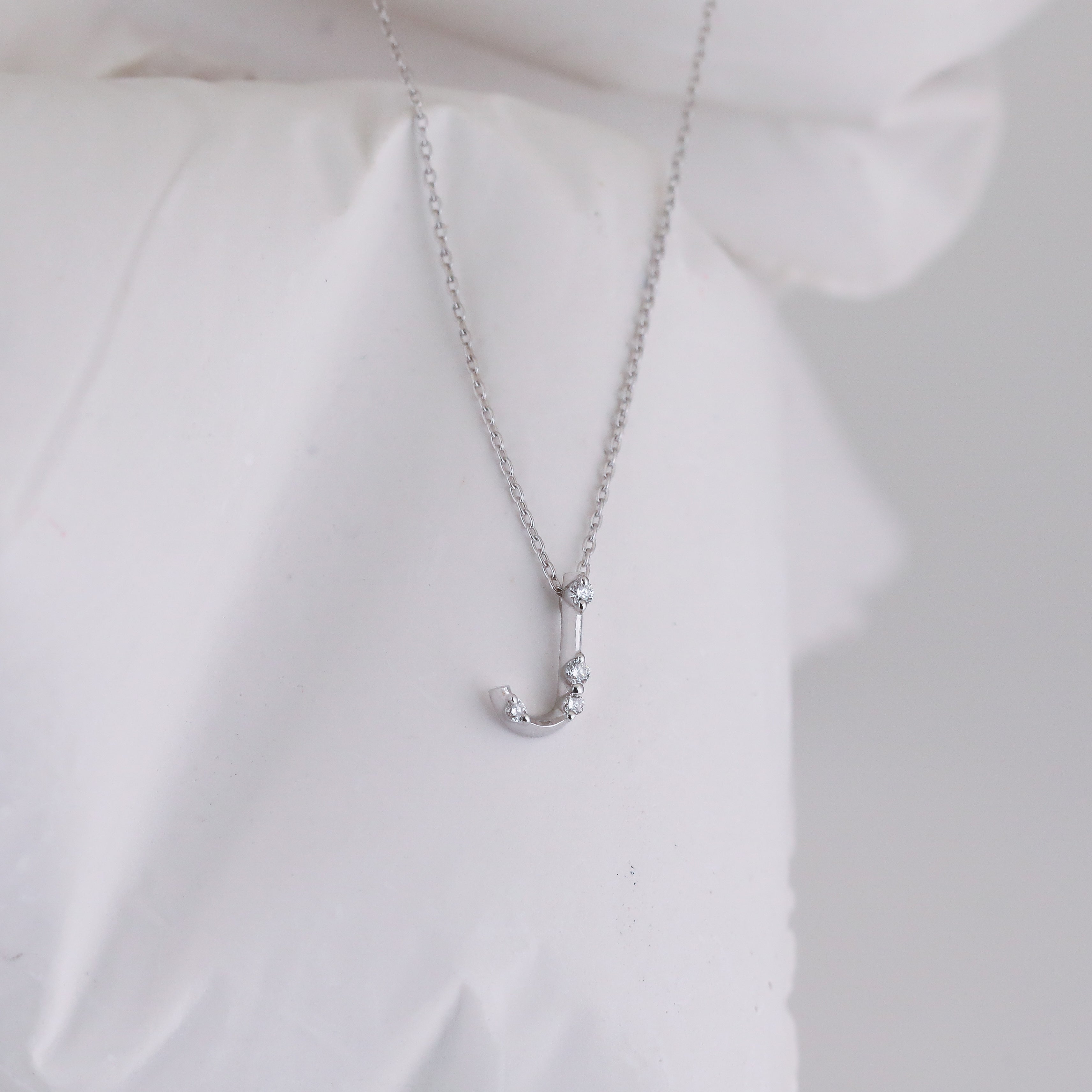 Amelie Initial Necklace - Diamond Letter Pendant Personalised Fine Jewellery