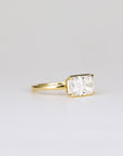 Aaren East-West Radiant Cut 2.01ct Lab Grown Diamond Solitaire Ring in Yellow Gold