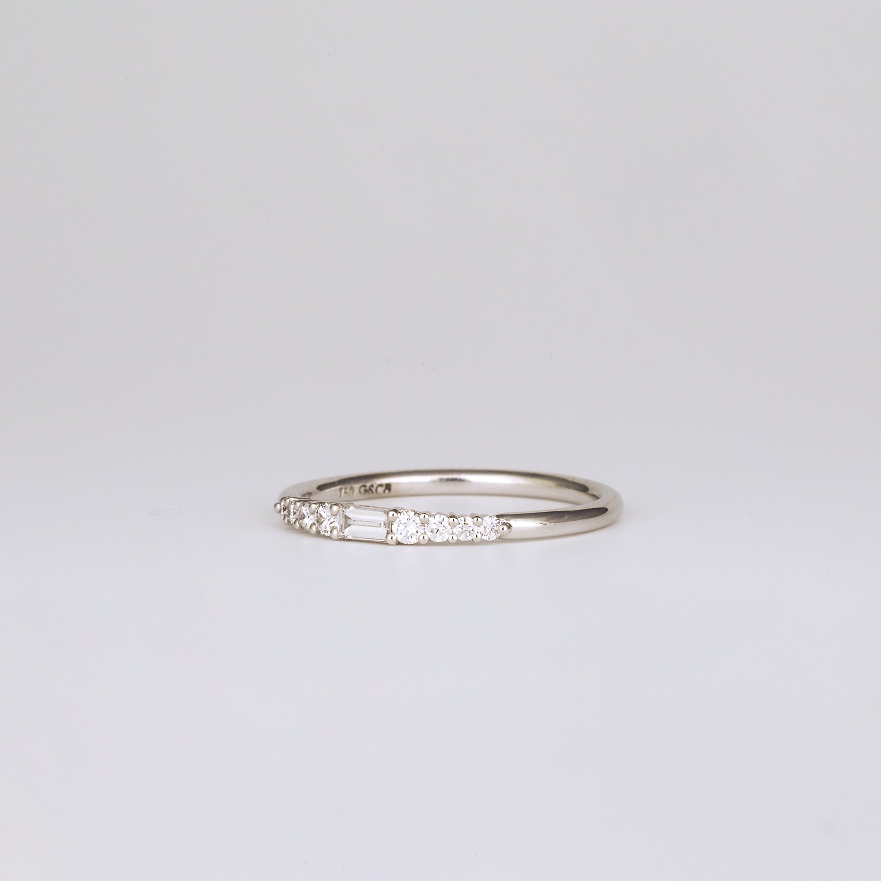 Adaline East-West Baguette and Brilliant Cut Diamonds Wedding Band