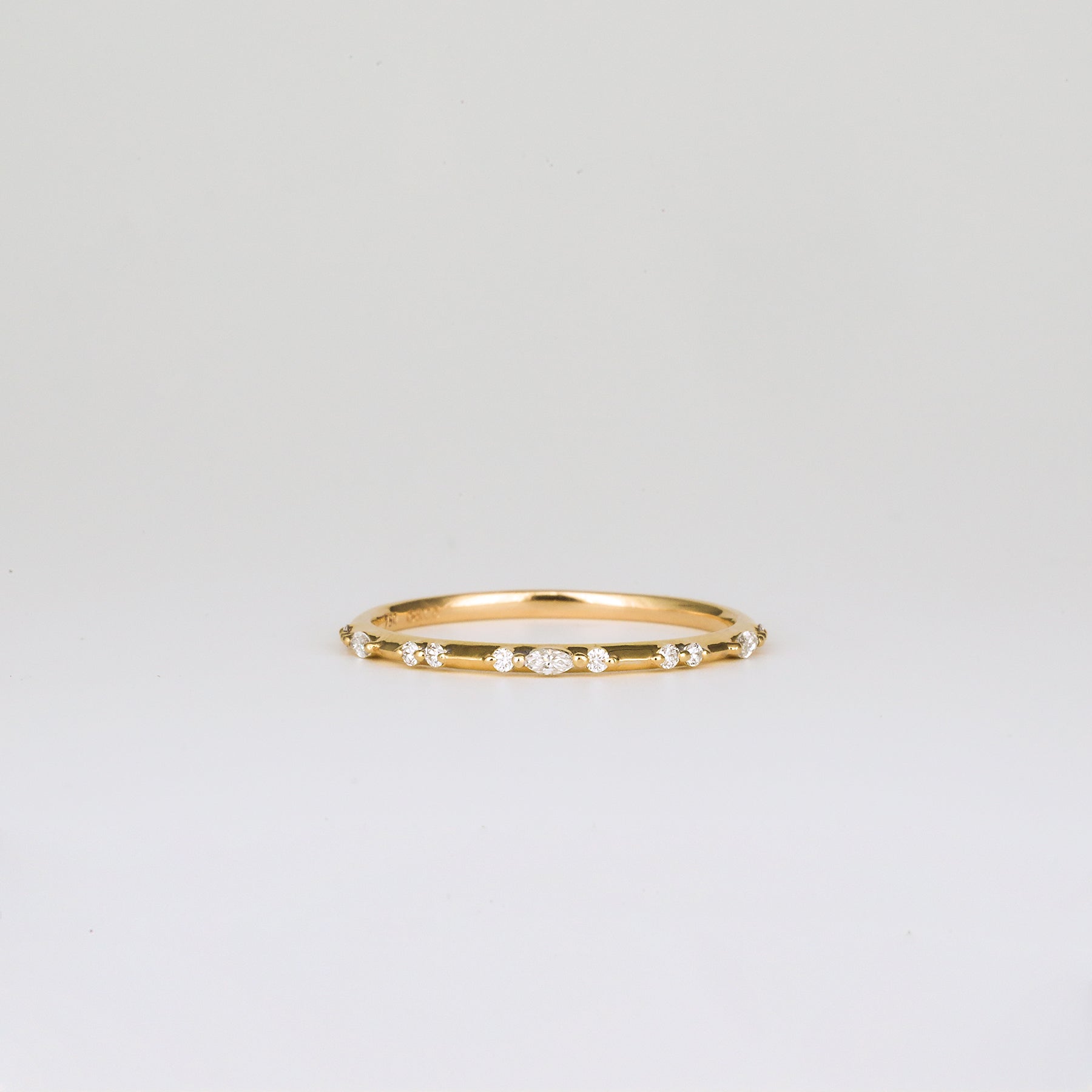Amelie Straight Diamond Wedding Band | Round & Marquise Cut