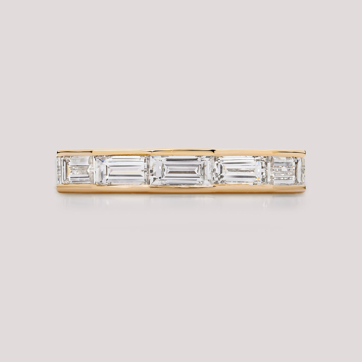 Baguette Channel Facet Band