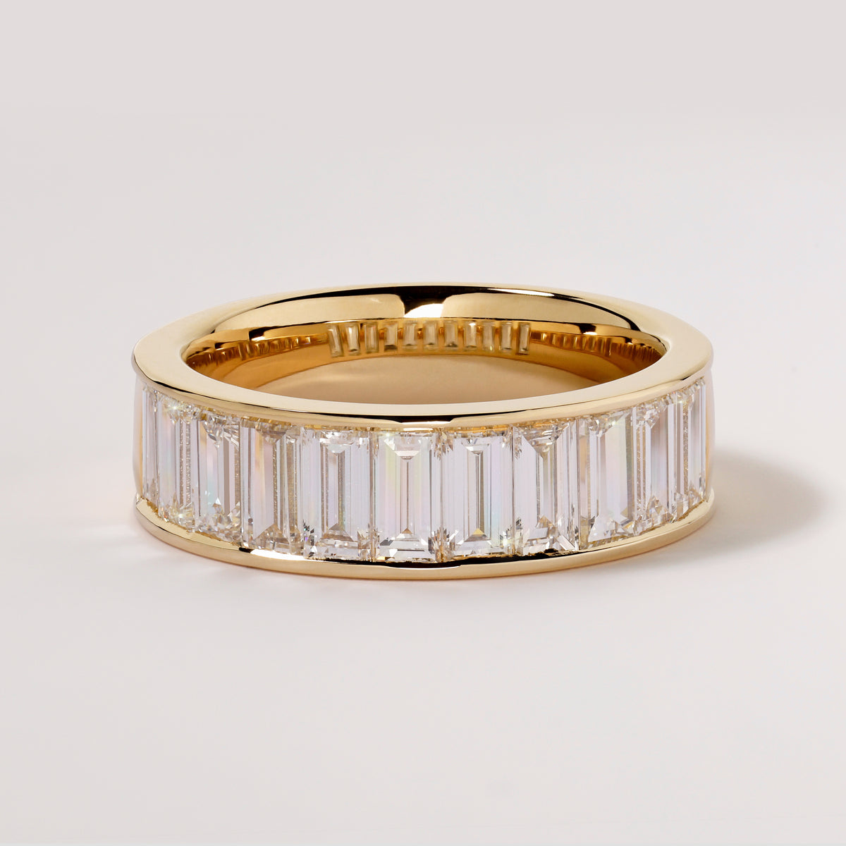 Baguette Channel Wide Diamond Band