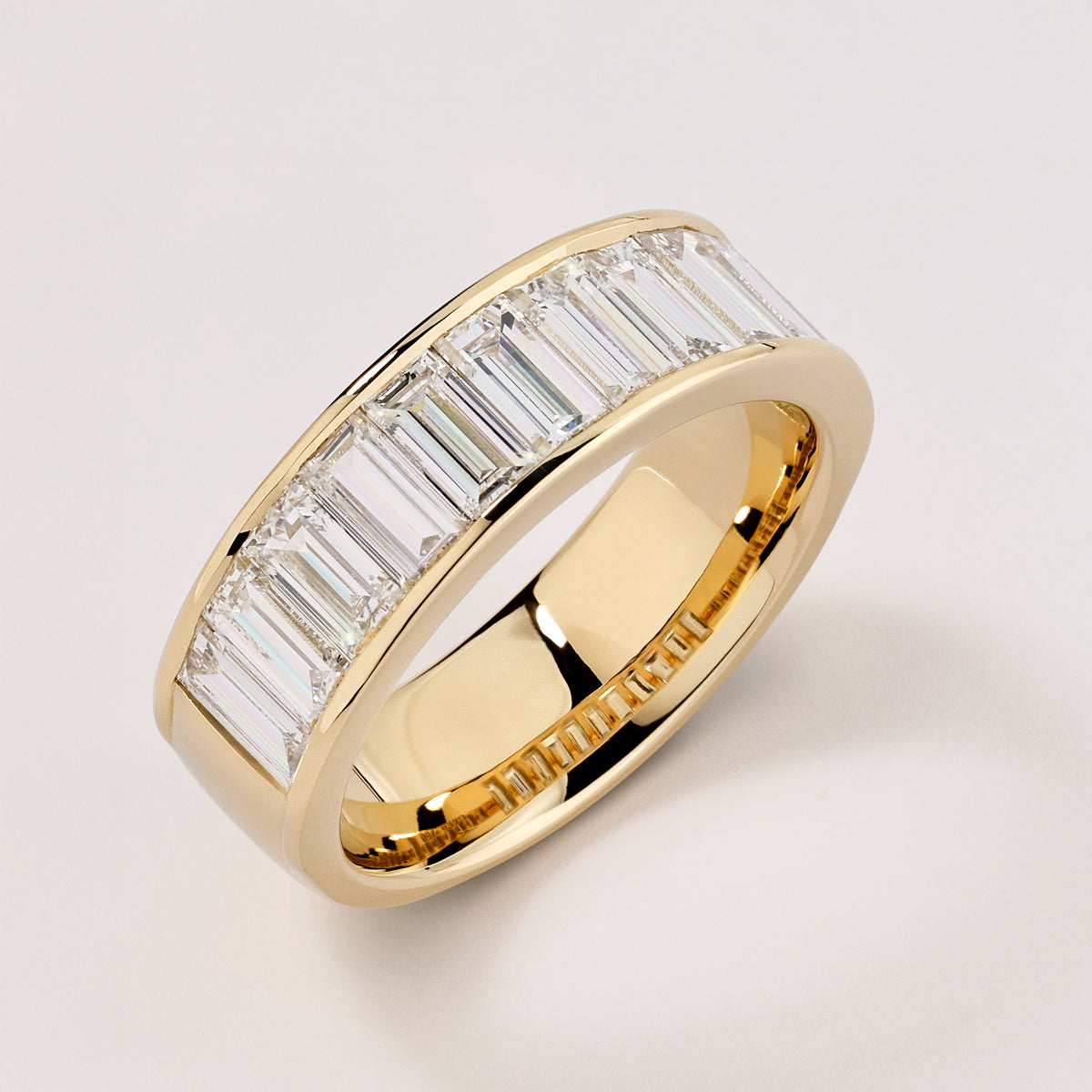 Baguette Channel Wide Diamond Band
