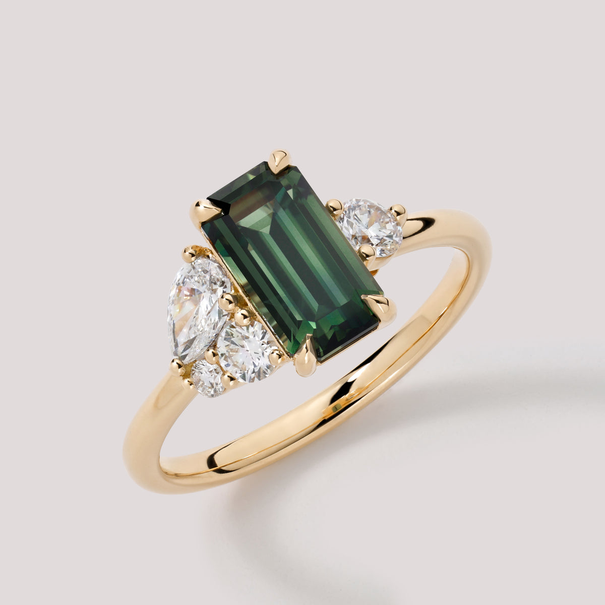 Cluster Emerald Cut Australian Sapphire 2.24ct