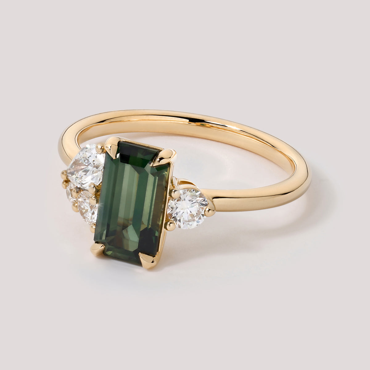 Cluster Emerald Cut Australian Sapphire 2.24ct