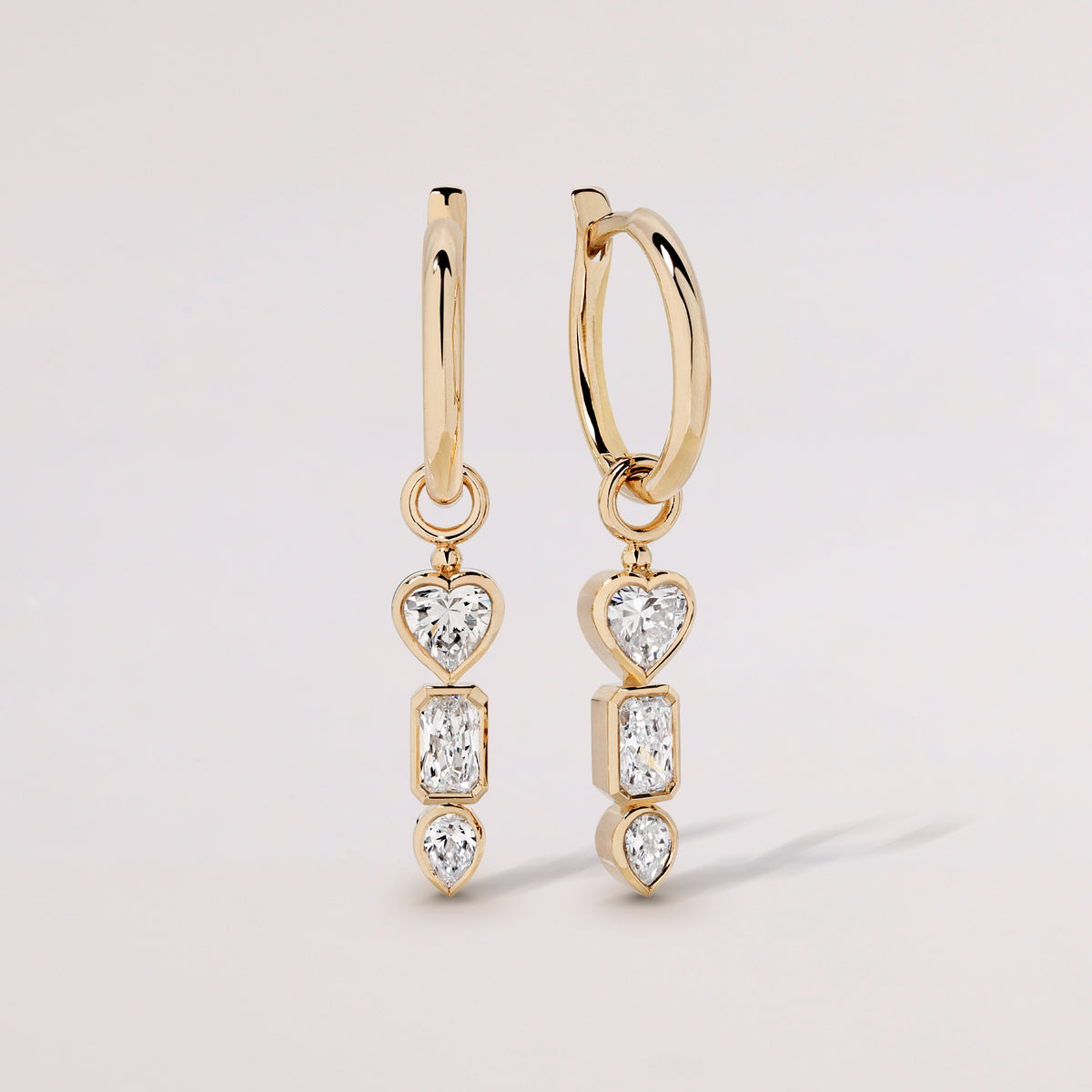 Hoop Dagger Heart Drop Earrings