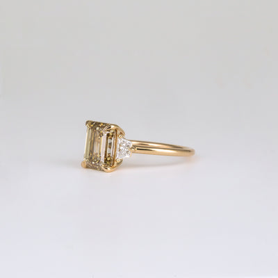 Luna - Emerald Cut Champagne Diamond Engagement Ring – Grew & Co