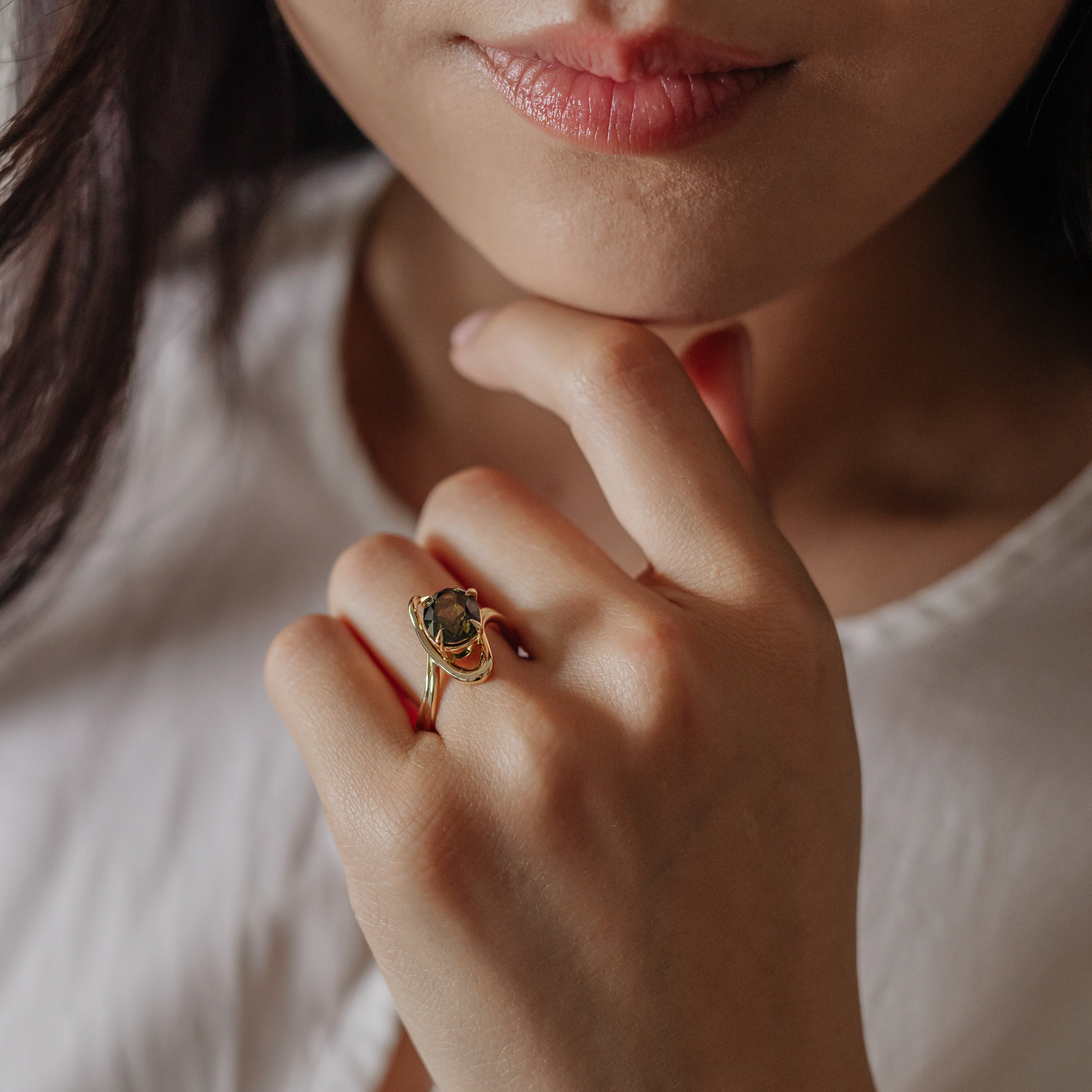 Green clearance oval ring