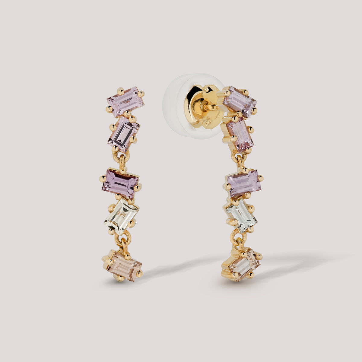 Sapphire Baguette Drop Earrings