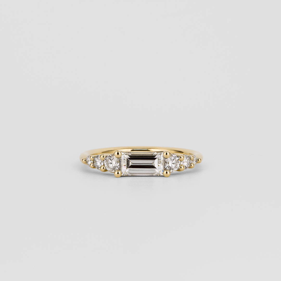 Adaline XL East-West Baguette and Brilliant Cut Diamonds Wedding Band