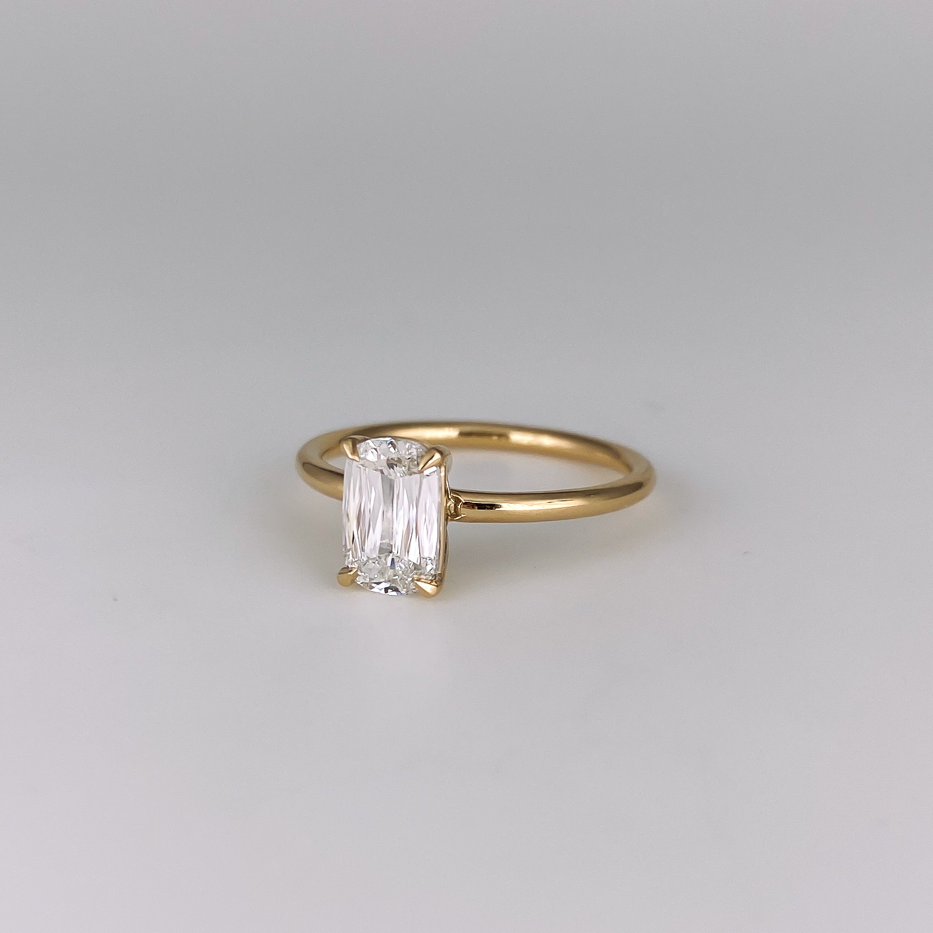 Hallie - Elongated Cushion Cut Diamond Engagement Ring – Grew & Co